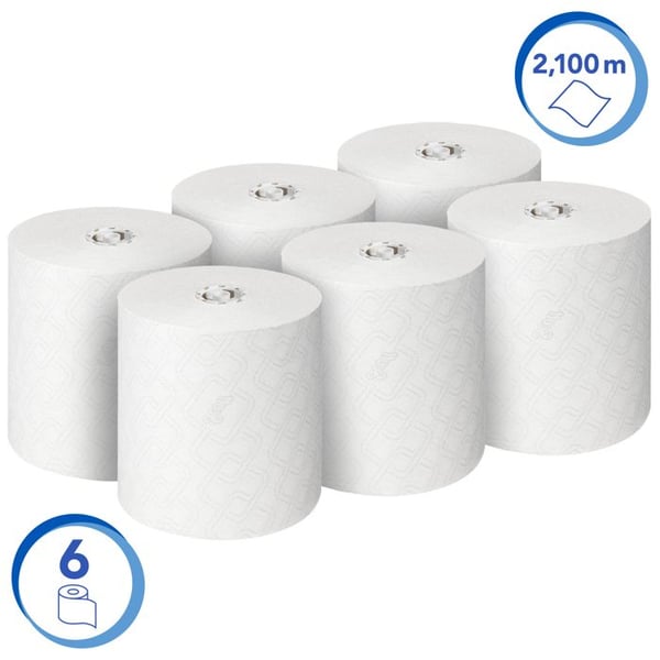 Rullade handdukar Scott Essential 6691 - 6 x rullar av 350 m vit pappershandduk