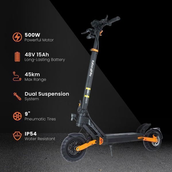 KUKIRIN G2 MAX - Sammenklappelig Elektrisk Scooter - Motor 1000W - Batteri 48V 20Ah - Rækkevidde 80KM - Max 55KM/H - Hjul 10'' - Sort