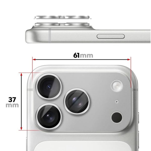 Beskyttelsesobjektiv til iPhone 17 Pro Max PicturePerfect Aluminiumramme Panzer Glass Transparent