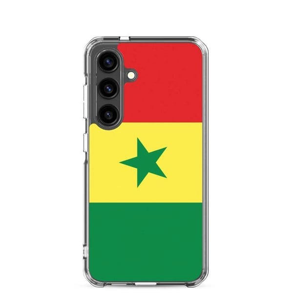 Mobilskal – Senegals flagga – Kompatibel med Samsung Galaxy S22 Plus – Mjukt fodral – Stötsäkert och hållbart – Pixelforma