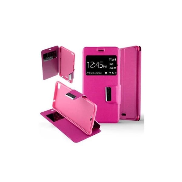 WIKO HIGHWAY PURE TÄCKFODRAL MED PU-MÖNSTER FULLSTÄNDIG SKYDD - FUSHIA ROSA
