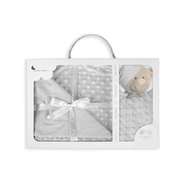 Täckning I Bubbles-80 X 110-Coraline + Snuttefilt 28X17-Grå