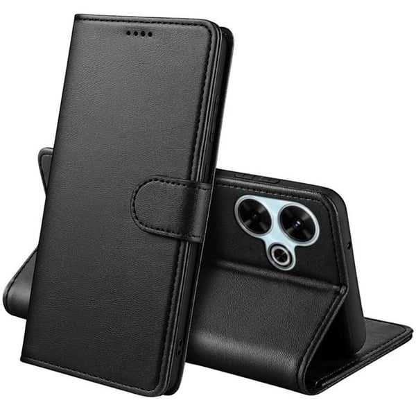 Fodral - Phonillico - Xiaomi Redmi 13 - Svart Plånbok - Halvhårt - Videosupport