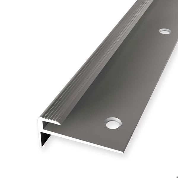 Nez de marche 13 x 30 x 2500 mm Aluminium Cornière striée Küberit utseende i rostfritt stål
