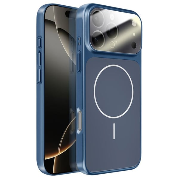 MagSafe-skal för iPhone 16 Pro Hårt med Glas Skydd Kamera Mörkblå