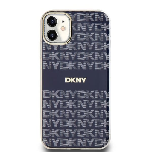 Coque för iPhone 11 - DKNY - MagSafe - TPU Mjuk - Randig Mönster - Blå Färg