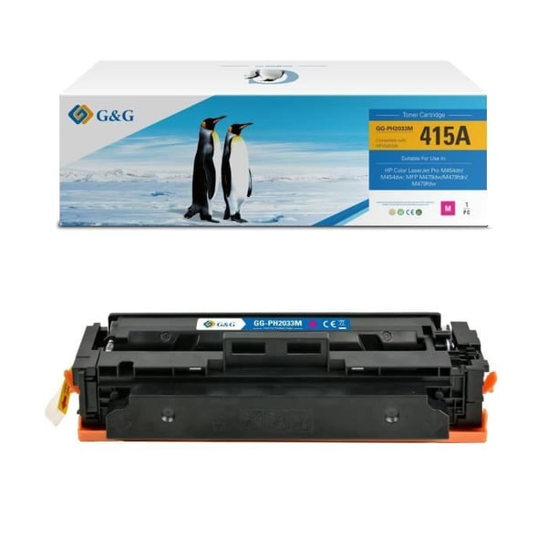 G&G 415A toner som är kompatibel med HP 415A W2033A 415X W2033A magenta - för HP Color LaserJet Pro M454 och MFP M479
