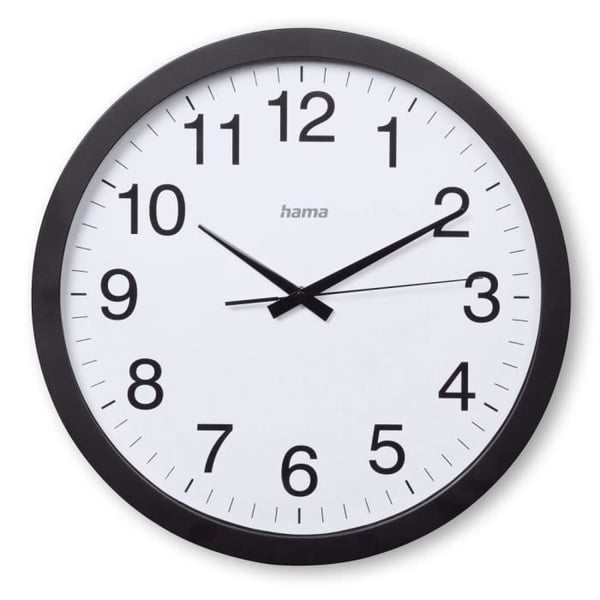 Väggklocka - HAMA - Aruba - Ø 40 cm - Tyst - Svart