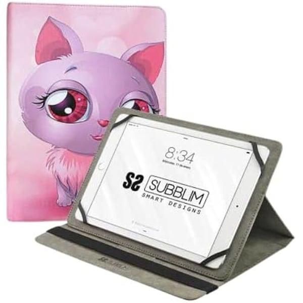 Universal Tablet Case - SUBBLIM - 9,6" till 11" - Tre Vinklar för Visning - Svart Elastisk Universal Tablet Case - SUBBLIM - 9,6" till 11" - Tre Vinklar för Visning - Svart Elastisk