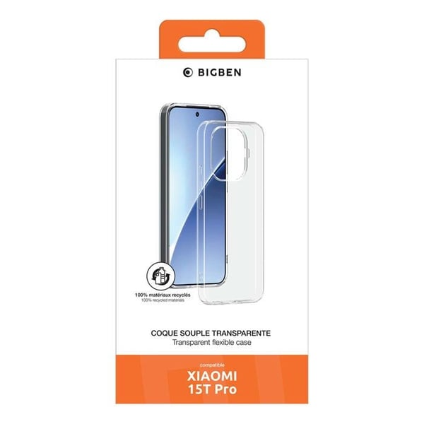 Coque - BIGBEN - Xiaomi 15T Pro - TPU mjuk - Anti-gulning - Transparent