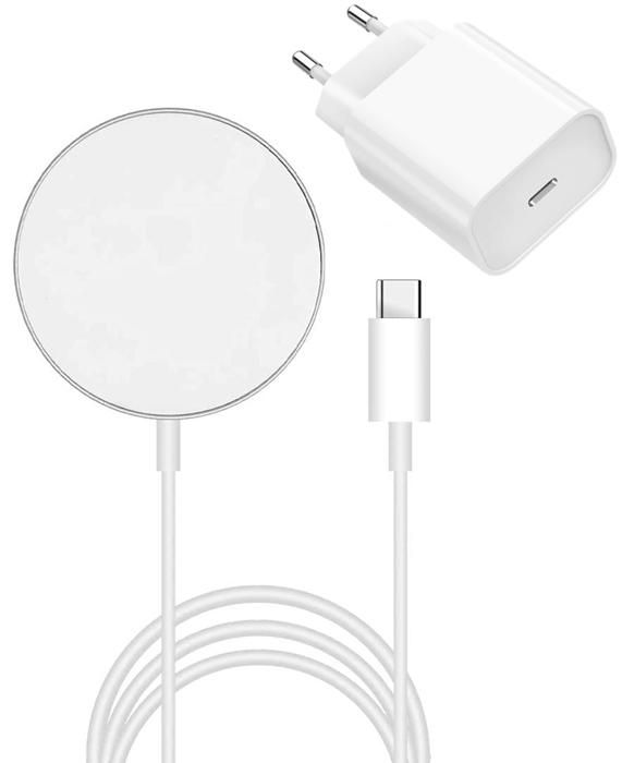 Induktionsladdare - Phonillico - iPhone 16 - Kompatibel med MagSafe - Snabbladdning 16W - USB-C