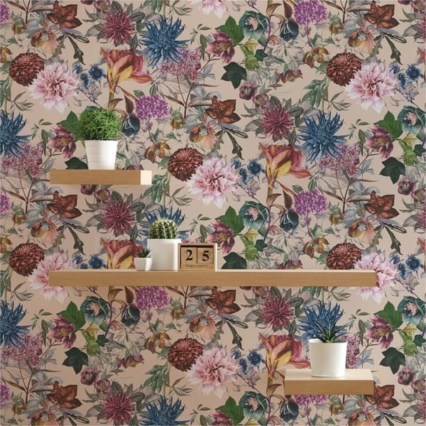 Papertapet Dschungel Camilla M1-No.776 Beige Rosaflorala Florala
