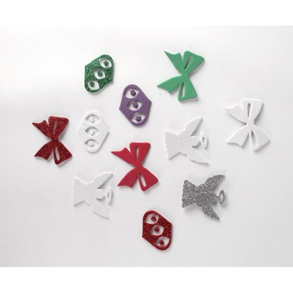 MégaCréa DIY - Glittrande skumklistermärken Julformer 4 till 5 cm 48 st.