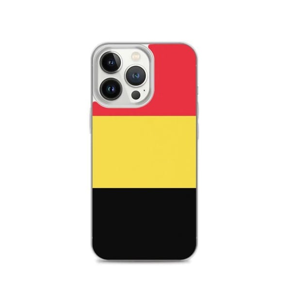 Telefonfodral – Belgiska flaggan – Kompatibel med iPhone 13 Pro – Mjukt fodral – Slitstarkt och stötresistent – Silikon – Pixelforma