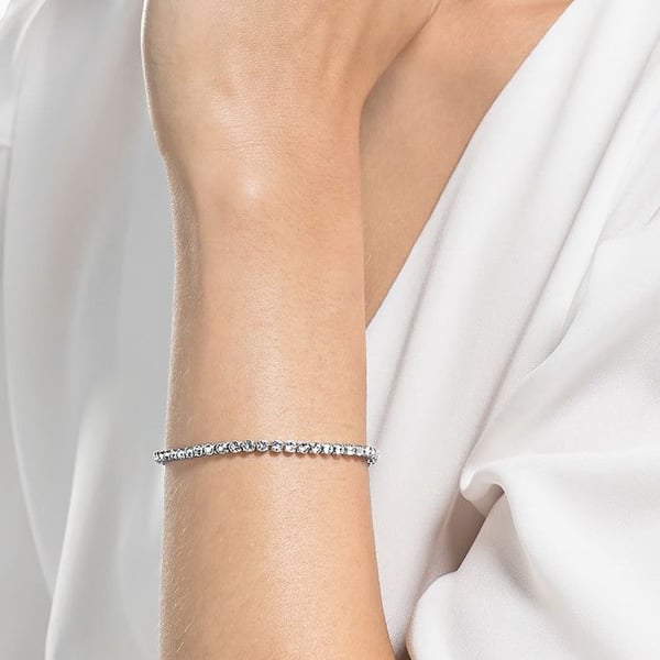 Armbånd - SWAROVSKI - Imber Emily - Blå krystaller - Rhodineret metal - 18.5 cm