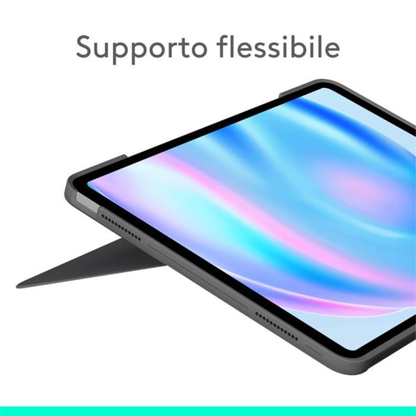 Logitech Combo Touch -kuori näppäimistöllä iPad Air 13" Taustavalaistu Harmaa
