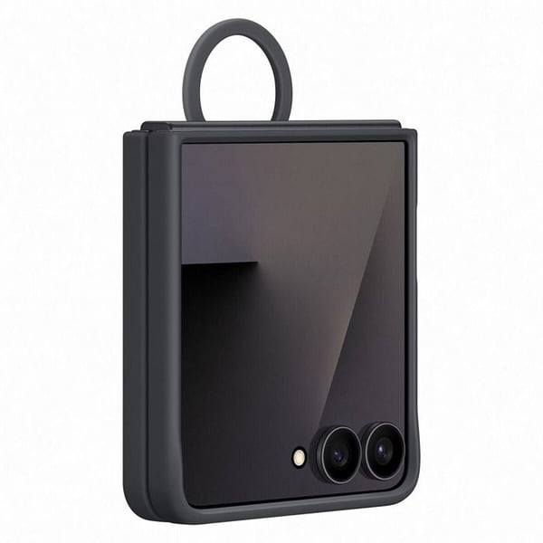 Coque og mobiltelefonetui til Samsung i silikone med selfie-ring Sort til Galaxy Z Flip 7
