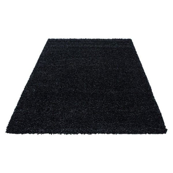 Matta - ANTRACIT - Rund - 200x200 cm - Shaggy - 30 mm höjd på lugg