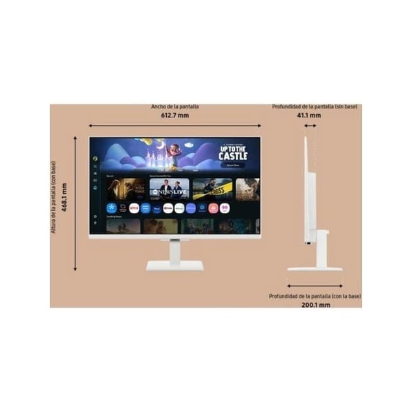 Samsung Smart Monitor M50F M5 27" FullHD 60Hz IPS Smart HDR10 Högtalare WiFi Bluetooth Vit