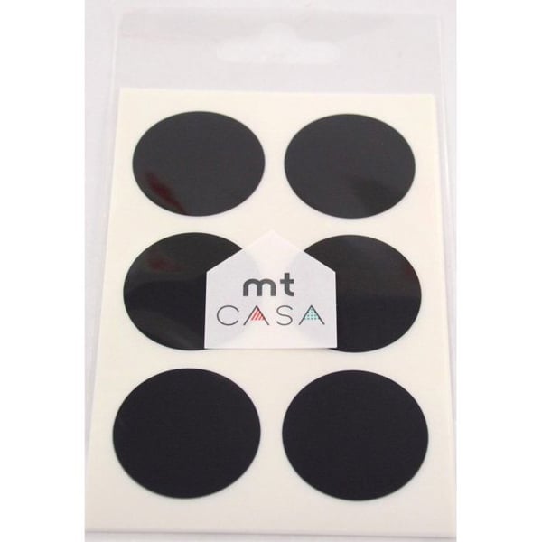 Maskeringstejp MT Casa Seal Sticker rund och washi svart - black