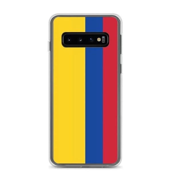 Telefonskal – Colombias flagga – Kompatibel med Samsung Galaxy S10 – Mjuk fodral – Hållbar och stötfångande – Pixelforma