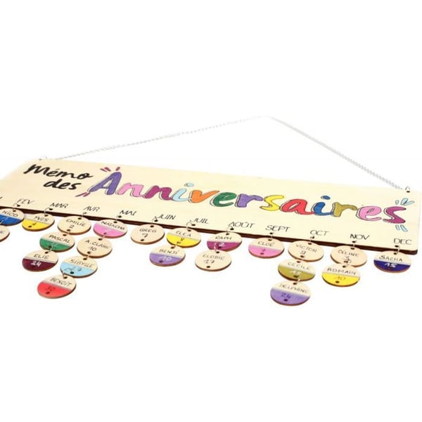 MégaCréa DIY - Träminneskalender för födelsedagar 42 x 12 cm