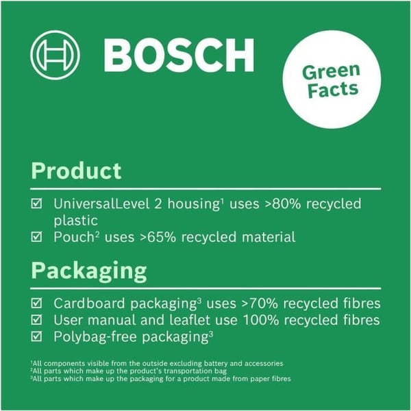 Niveau Laser - BOSCH - UniversalLevel 2 - Præcision 0,5 mm - Rækkevidde 10 m - Stativ inkluderet