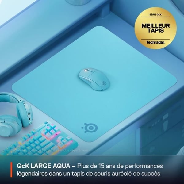 Gaming musmatta - STEELSERIES - QcK L - Cyan