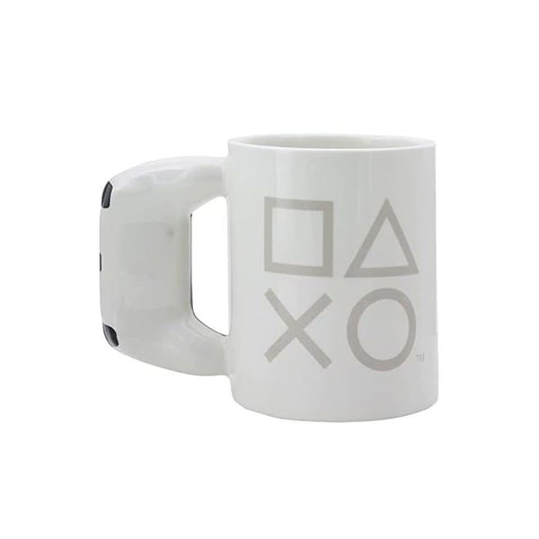 Krus - PlayStation - PS5 - Hvid - 550 ml - Porcelæn - Keramik - Cylindrisk