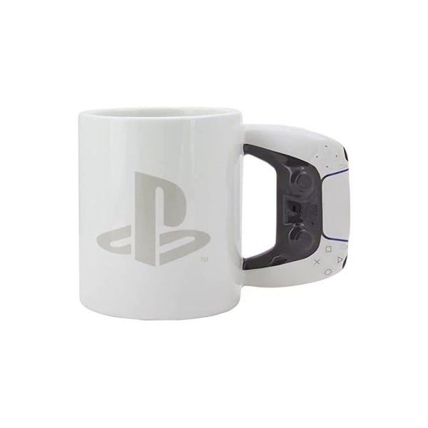 Krus - PlayStation - PS5 - Hvid - 550 ml - Porcelæn - Keramik - Cylindrisk