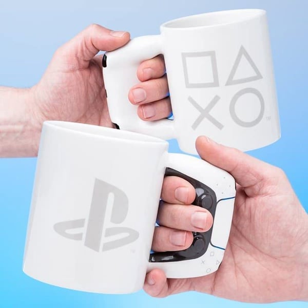 Krus - PlayStation - PS5 - Hvid - 550 ml - Porcelæn - Keramik - Cylindrisk