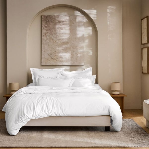 Duvetöverdrag "Prestige" 100% Satin av kammad bomull 120 trådar/cm² Ren bomull - Prestige Optiskt Vitt - Duvetöverdrag 260 x 2