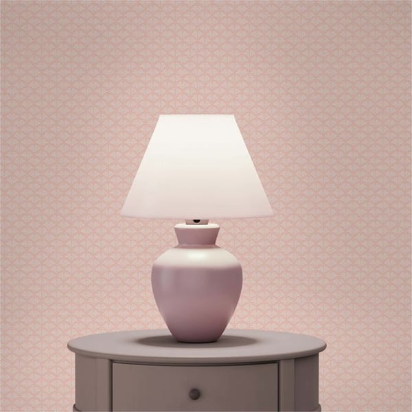 Art déco tapet M1-No.1687 Non-vävt tapet Rosa Vit Geometrisk