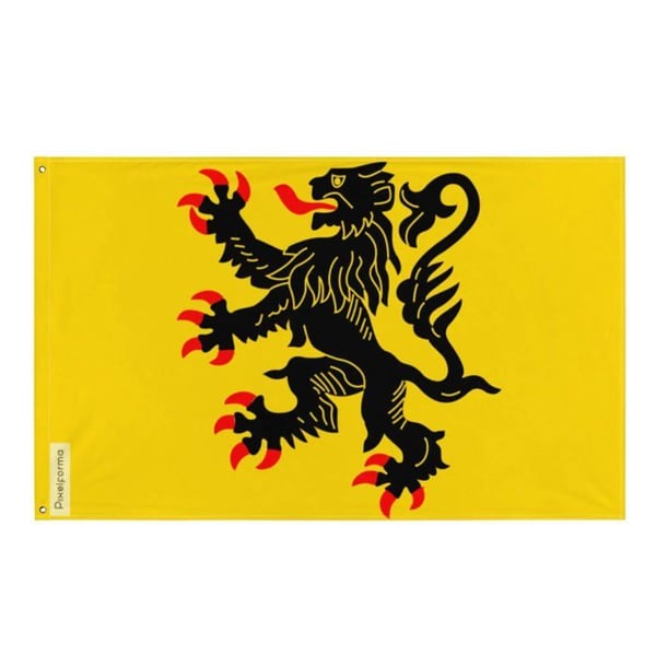 Nord-Pas-de-Calais Flagga – 128 x 192 cm – Hållbar Polyester – 2 Metallöglor – Inomhus / Utomhus – Pixelforma