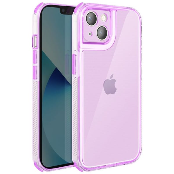 Skydd för iPhone 13 Förstärkt Bi-Material Design Texturerad Antiglidande Lila