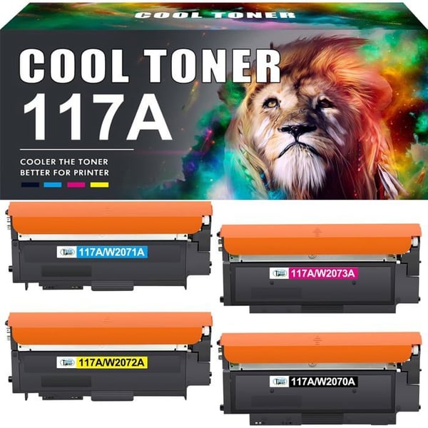 Tonerpatroner - 117A (W2070A-W2073A) - Pack 4 CMJN - Kompatibel med HP Color Laser MFP - Kapacitet 1000/700