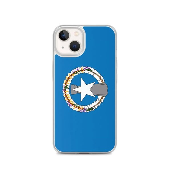 Telefonfodral – Flagga för Norra Marianerna – Kompatibel med iPhone 13 – Flexibelt skydd – Slitstarkt och Stötskyddande – Pixelforma