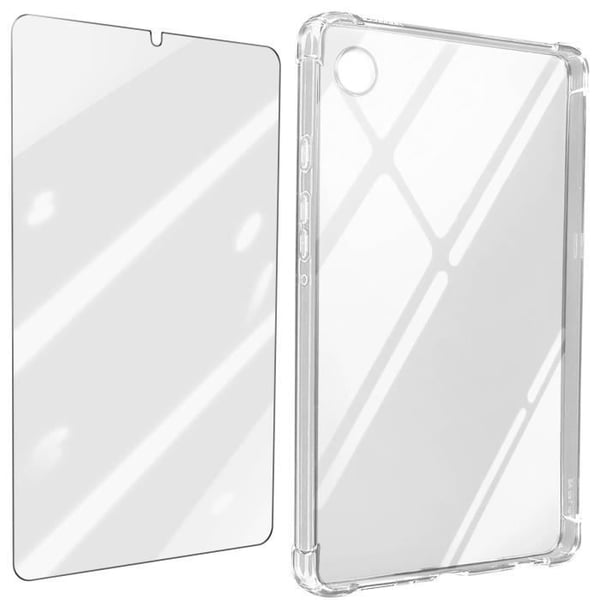 Fodral till Samsung Tab A9 Plus - AVIZAR - Stötsäker silikon och transparent härdat glas