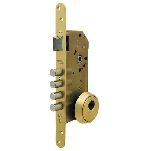 Säkerhetslås - TESA - R200B/T6 - 4 stalplåtslägen - Cylinder T60 - Messingfinish Säkerhetslås - TESA - R200B/T6 - 4 stalplåtslägen - Cylinder T60 - Messingfinish