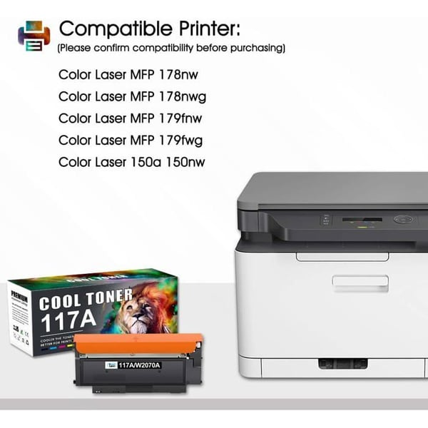 Tonerpatroner - 117A (W2070A-W2073A) - Pack 4 CMJN - Kompatibel med HP Color Laser MFP - Kapacitet 1000/700