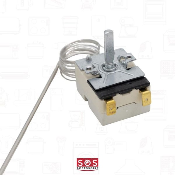 Termostat 300°C glaskropp rostfritt Four, spis 71X1924, 93682722 ROSIERES, BRANDT, ARTHUR MARTIN ELECTROLUX, FAURE, NEFF, THOMSON, SAU