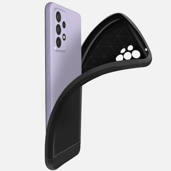 Skyddsskal - Samsung - Galaxy A52, A52 5G, A52S - Silikon - förstärkta hörn - Borstad effekt