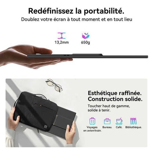 Blackview Table 9 Bærbar Skærm 16 Tommer FHD+ IPS 1920×1200 USB-C/HDMI, 360° Rotation, til Bærbar Computer, Plug and Play