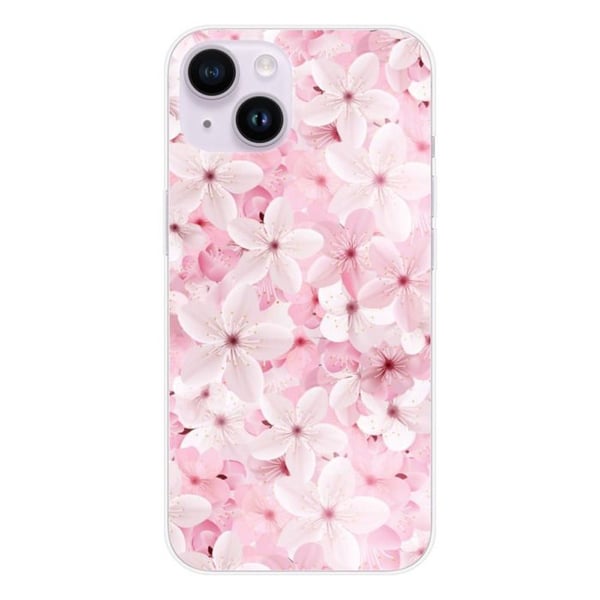 Tryckt silikonfodral som är kompatibelt med Apple iPhone 14 Sakura