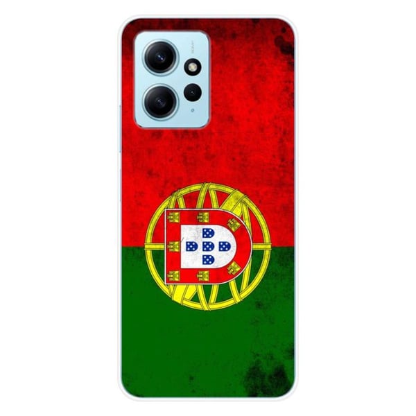 Tryckt silikonfodral kompatibelt med Xiaomi Redmi Note 12 4G Portugal flagga