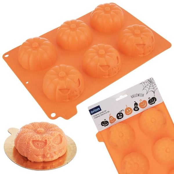 Siliconform för muffins - Utan märke - Halloween 6 pumpaformer - Värmebeständig - Non-stick