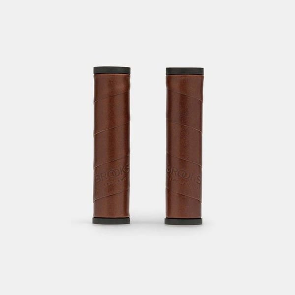 Grepp och Bar-ends Brooks BLG8LL0A07205 - Willow Leather Grip (130+130mm) - Antik Brun