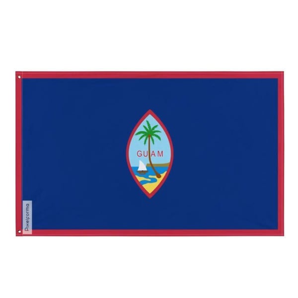 Guams flagga – 192 x 288 cm – Motståndskraftig polyester – 2 metallöglor – Inomhus / Utomhus – Pixelforma