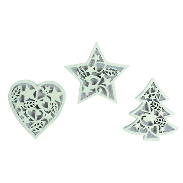 MégaCréa DIY - Klisterträspets Jul vit 4,5 cm 8 stycken