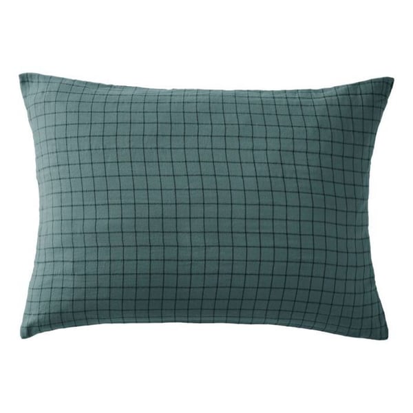 Pillowcase Tissé-teint små rutor Dekor "Gaïa Mix" 60 x 60 cm & 50 x 70 cm "Gaze de Coton" - Gaïa Mix Entente - 50 x 70 cm